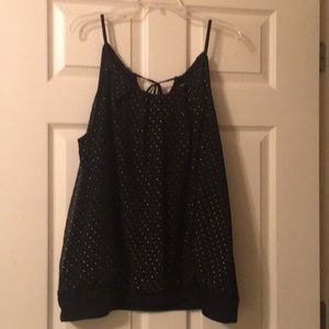 Brand new, super-cute, black cami with silver embellishments